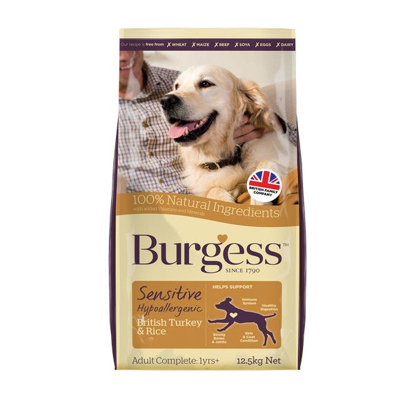 Burgess Sensitive Adult Turkey & Rice 12.5kg