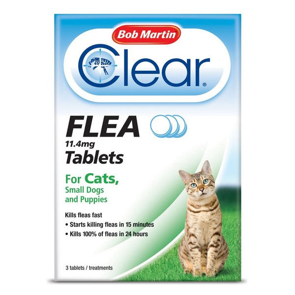 BM Clear Flea Tablets for Cats Small Dogs & Puppies (3Tabs)