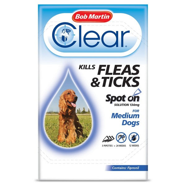 BM Clear Flea Clear Spot On for Medium Dogs (3 Pipettes)